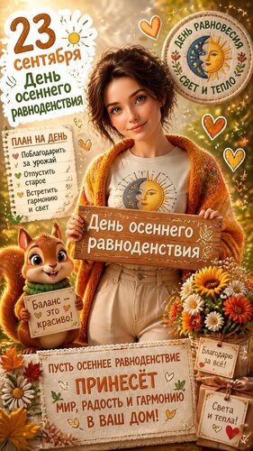 Открытка 23 сентября День осеннего равноденствия