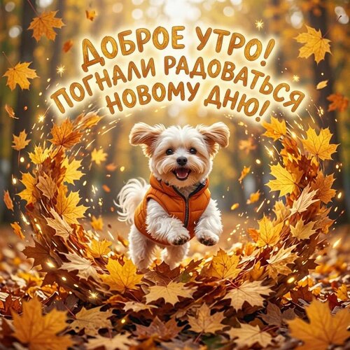Открытка Доброе утро! Погнали радоваться новому дню!