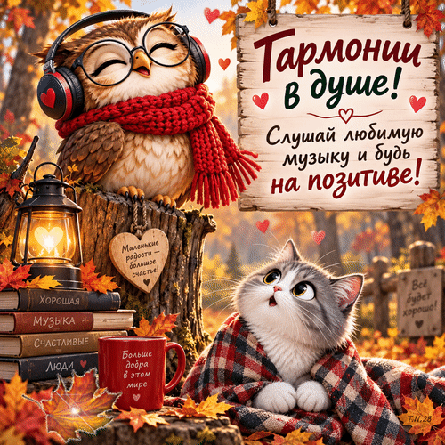Анимированная открытка Гармонии в душе!