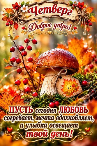 Открытка Четверг. Доброе утро
