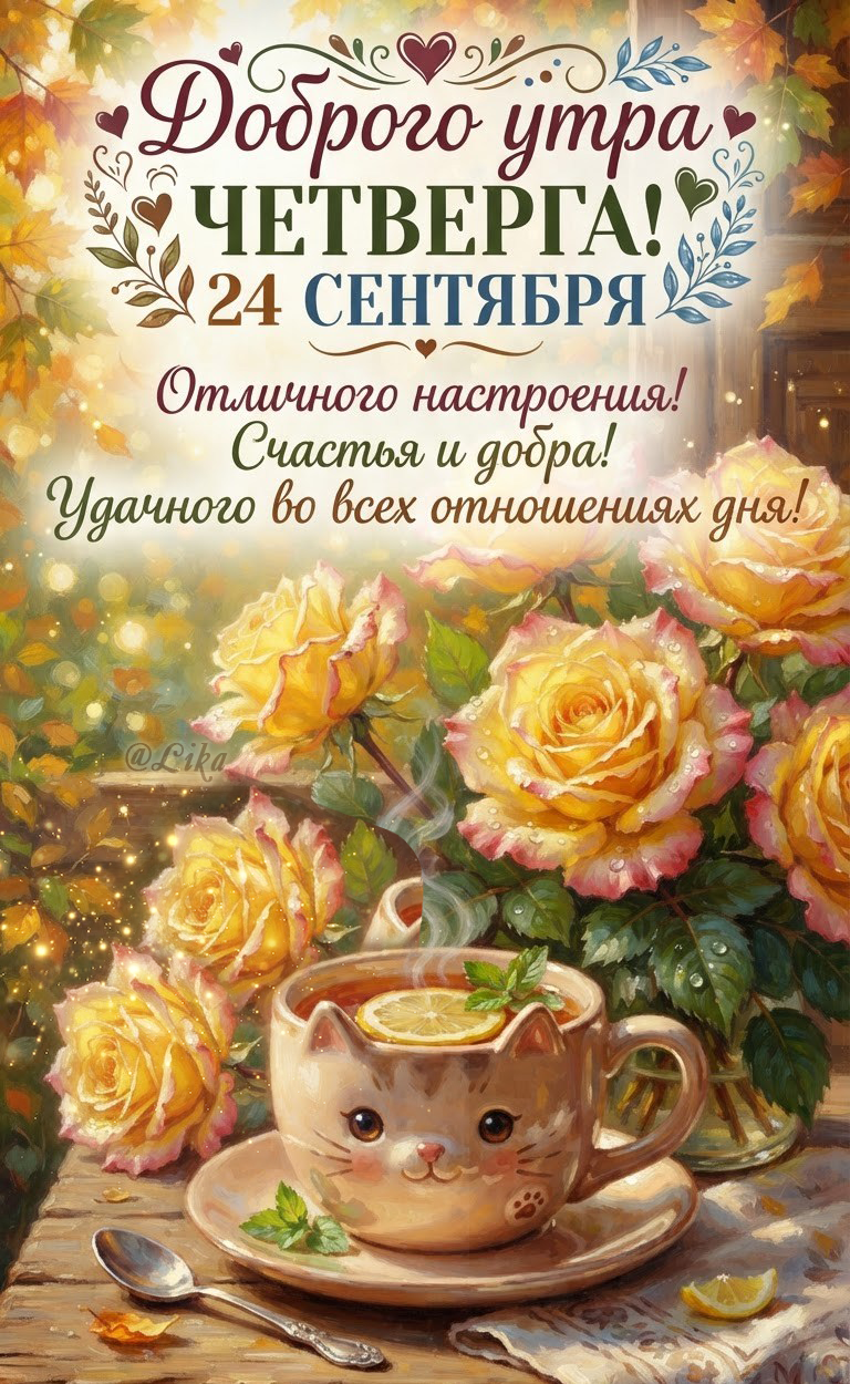 Открытка Доброго утра четверга 24 сентября