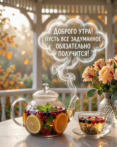Открытка Доброго утра! Пусть все задуманное обязательно получится!