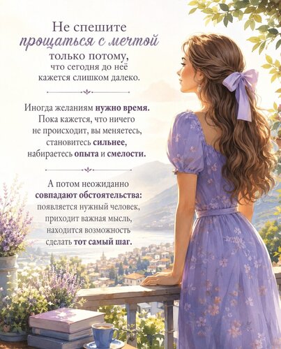 Открытка Не спешите прощаться с мечтой