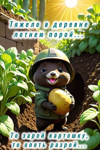 Открытка тяжело в деревне летнею порой