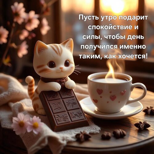 Открытка Пусть утро подарит спокойствие и силы, чтобы день получился именно таким, как хочется!