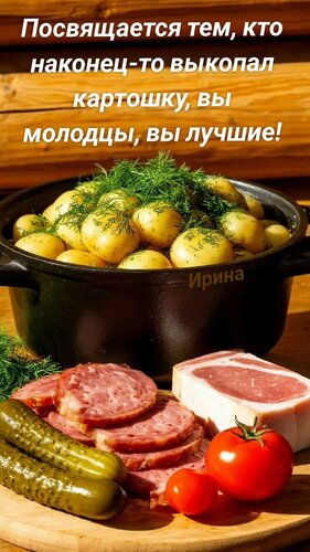 Открытка посвящается, тем кто выкопал картошку, вы молодцы, вы лучшие