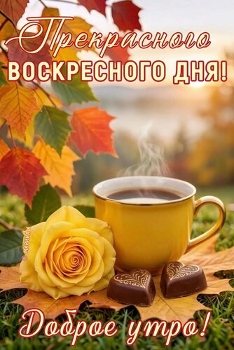 Открытка ПРЕКРАСНОГО ВОСКРЕСНОГО ДНЯ! ДОБРОЕ УТРО!