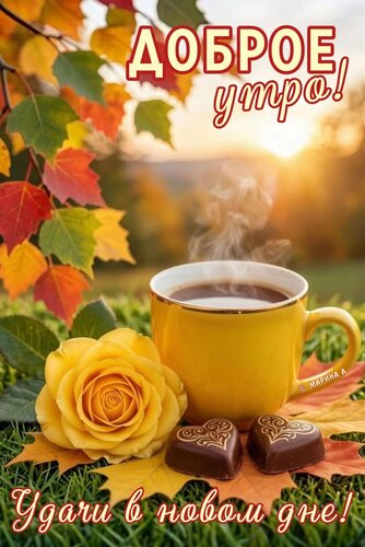 Открытка ДОБРОЕ УТРО! УДАЧИ В НОВОМ ДНЕ!