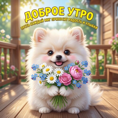 Открытка Доброе утро Пусть каждый миг приносит радость и улыбки