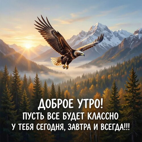 Открытка Доброе утро! Пусть все будет классно у тебя сегодня, завтра и всегда!!!