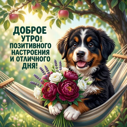 Открытка Доброе утро! Позитивного настроения и отличного дня!