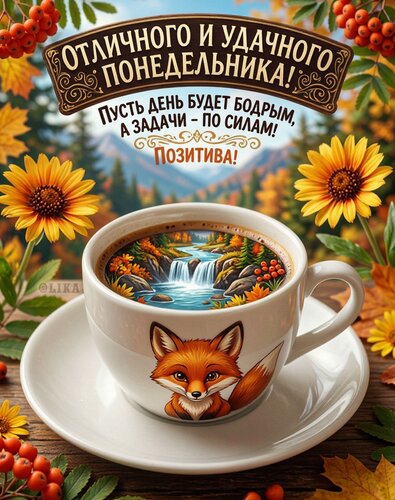 Открытка Отличного и удачного понедельника