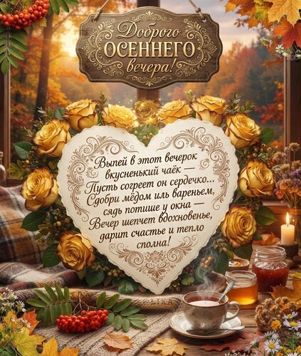Открытка Доброго осеннего вечера
