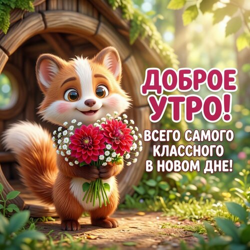 Открытка Доброе утро! Всего самого классного в новом дне!