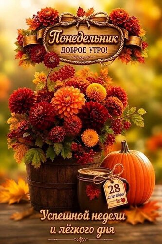 Открытка Понедельник, доброе утро