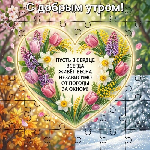 Открытка С добрым утром! Пусть в сердце всегда живёт весна независимо от погоды за окном!