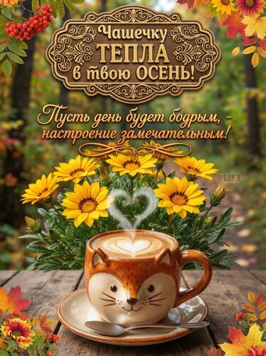 Открытка Чашечку тепла в твою осень