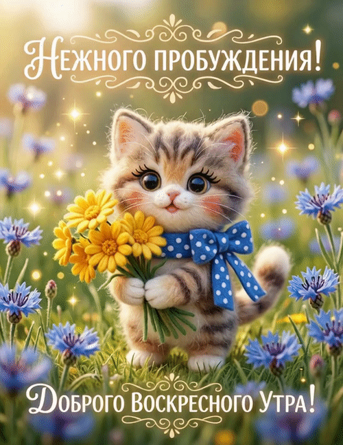 Анимированная открытка Доброго воскресного утра