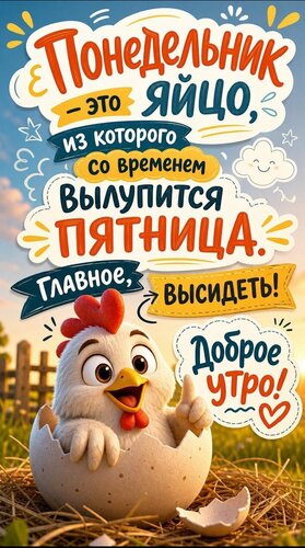 Открытка Понедельник, доброе утро