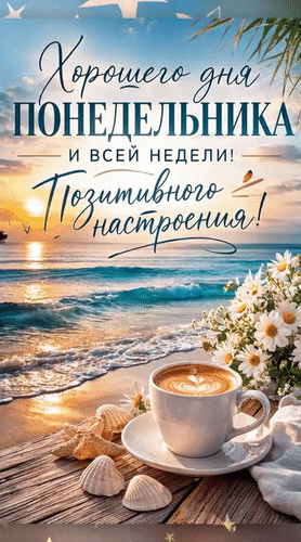 Анимированная открытка Понедельник