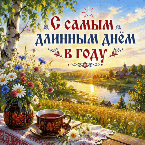 Анимированная открытка С самым длинным днём в году