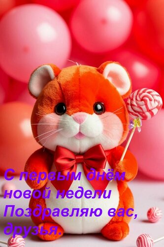 Открытка С первым днём новой недели Поздравляю вас, друзья.