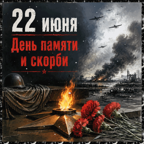 Анимированная открытка 22 июня День памяти и скорби