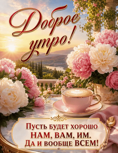 Анимированная открытка Доброе утро