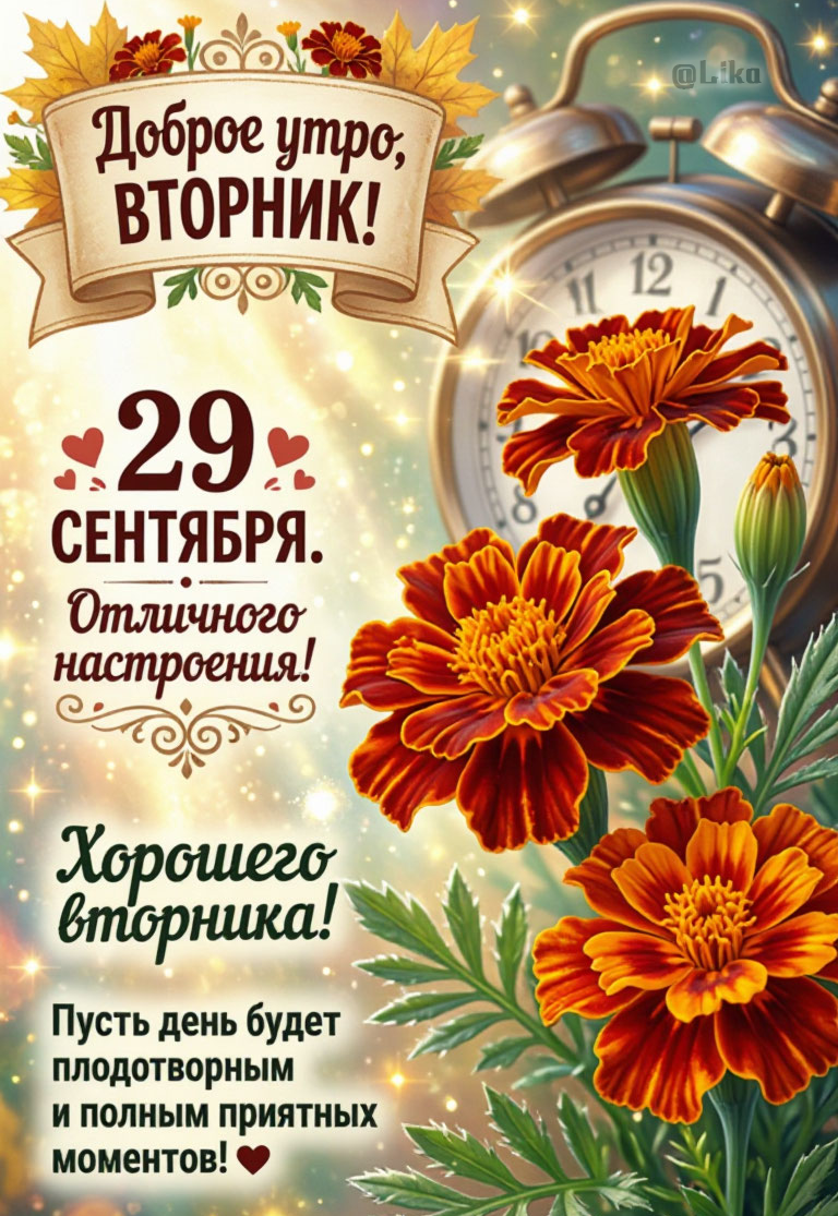 Открытка Доброе утро - вторник