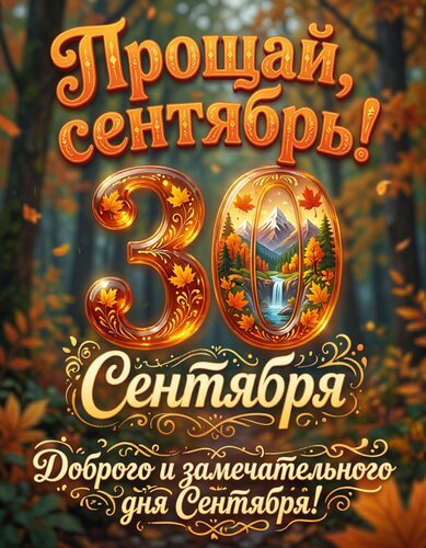 Открытка Прощай, сентябрь 30 сентября