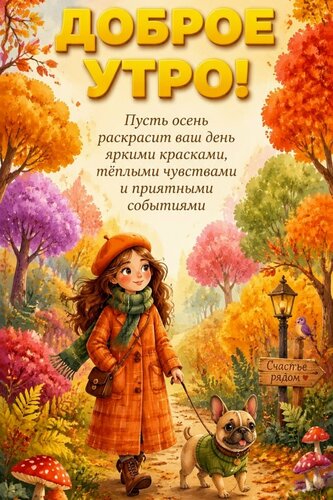 Открытка доброе осеннее утро