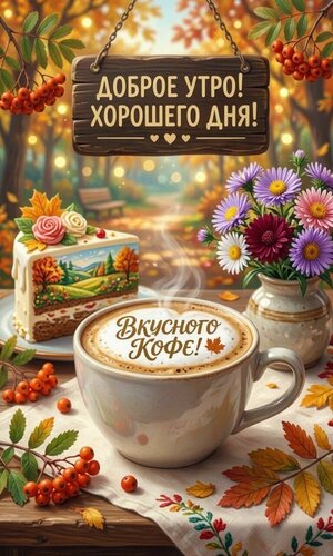 Открытка Доброе осеннее утро