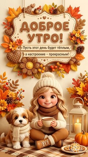 Открытка доброе осеннее утро