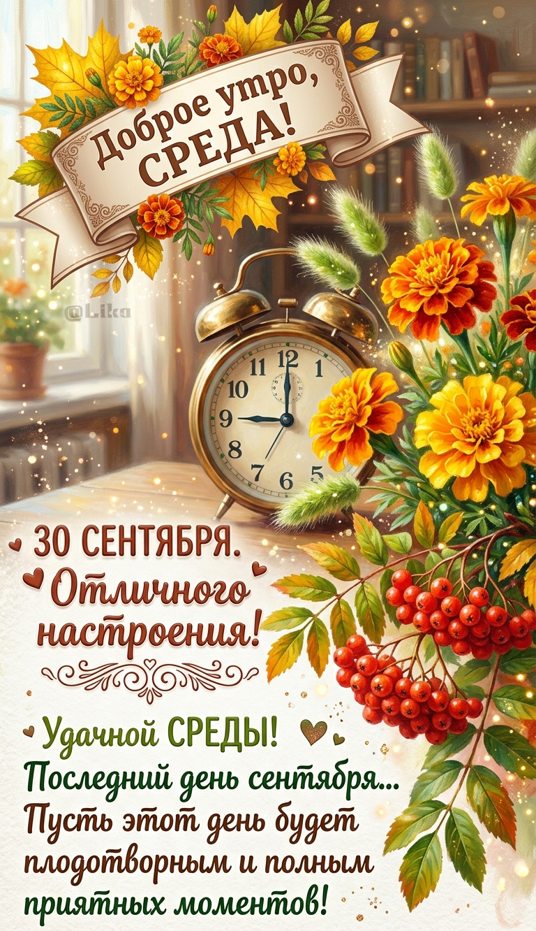 Открытка Доброе утро-среда