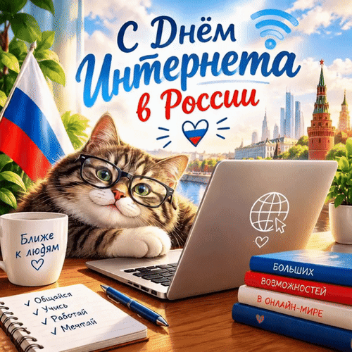 Анимированная открытка С Днём Интернета в России