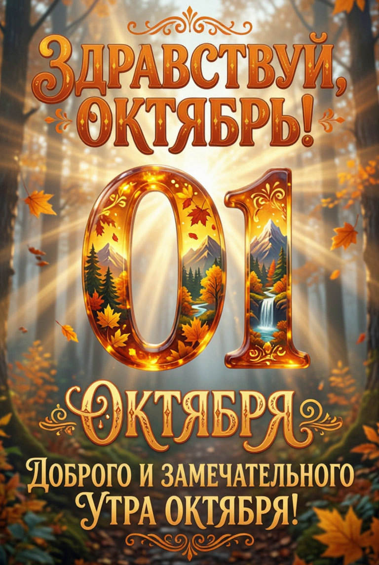 Открытка Здравствуй, октябрь