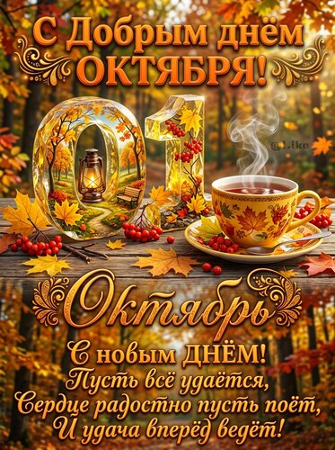 Открытка С добрым днем 01 октября