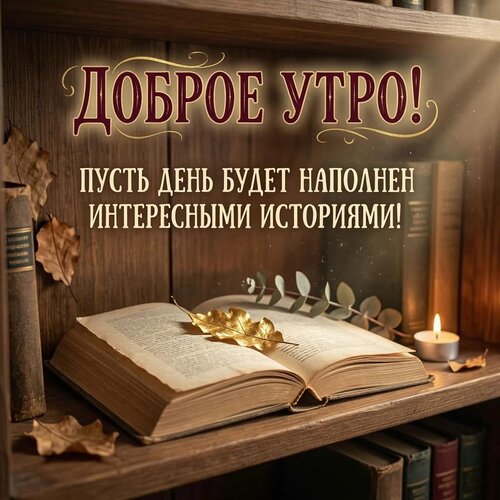 Открытка Доброе утро! Пусть день будет наполнен интересными историями!