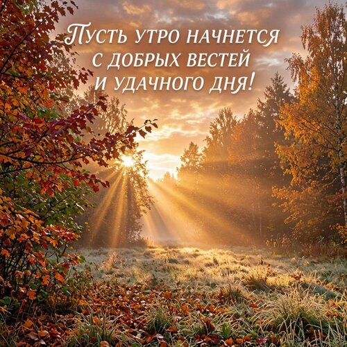 Открытка Пусть утро начнется с добрых вестей и удачного дня!
