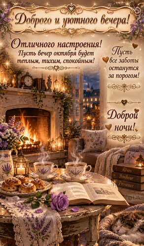 Открытка Добрый вечер октября