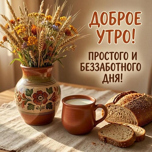 Открытка Доброе утро! Простого и беззаботного дня!
