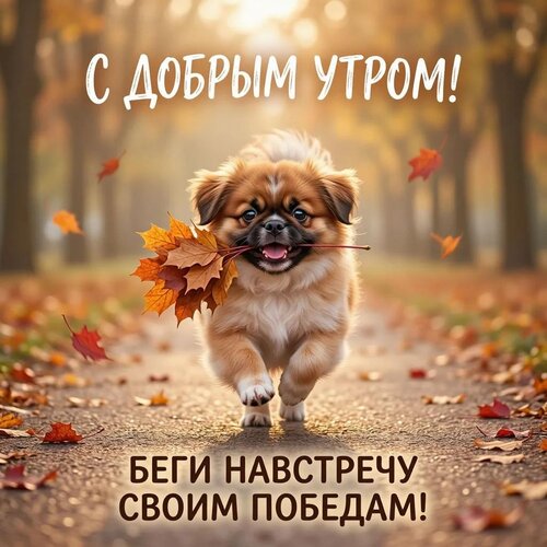 Открытка С добрым утром! Беги навстречу своим победам!