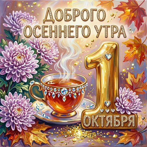 Открытка С первым днем октября!
