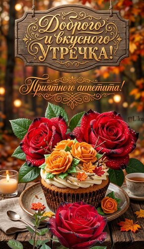 Открытка Доброго и вкусного утречка