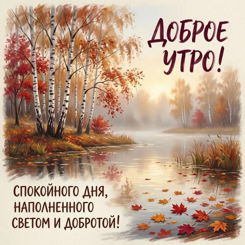 Открытка Доброе утро! Спокойного дня, наполненного светом и добротой!