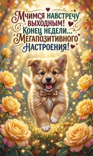 Открытка Мчимся навстречу выходным