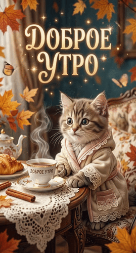 Анимированная открытка Доброе утро.