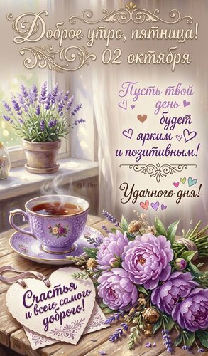 Открытка Доброе утро, пятница 02 октября