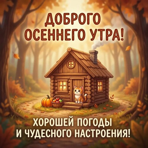 Открытка Доброго осеннего утра! Хорошей погоды и чудесного настроения!