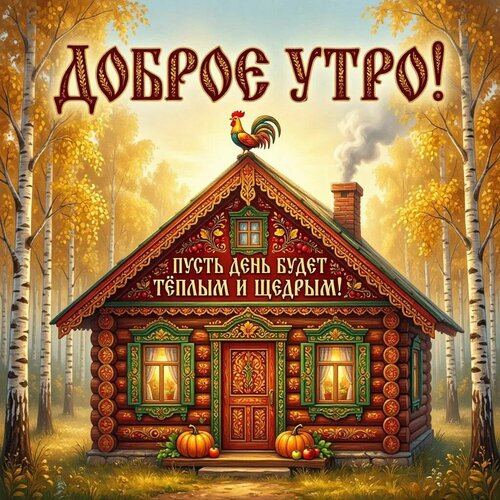Открытка Доброе утро! Пусть день будет тёплым и щедрым!